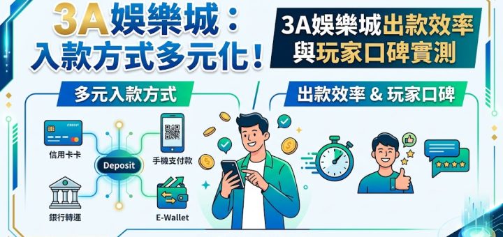 3A 娛樂城以多元化的入款選擇與卓越的財務信譽在玩家圈中建立良好口碑，無論是傳統銀行轉帳、超商代碼繳費，還是現代化的電子支付與數位貨幣，皆能提供極高的操作便利性。透過實際測試發現，該平台的出款效率表現優異，系統化的審核流程縮短了等待時間，確保玩家的獲利能以最快速度入帳，有效避免資金拖延的疑慮。許多資深玩家在評價中特別提到其財務體系穩定，即便在大額提領時也能保持透明且順暢的服務。除了入款方式的多樣化，3A 娛樂城也針對金流安全進行了全方位加密，讓使用者在追求遊戲刺激的同時，能擁有最高等級的資金保障。無論您是追求快速到帳還是重視支付多樣性，3A 娛樂城在出款效率與玩家實測口碑上，都是現今市場中極具競爭力的優質選擇。