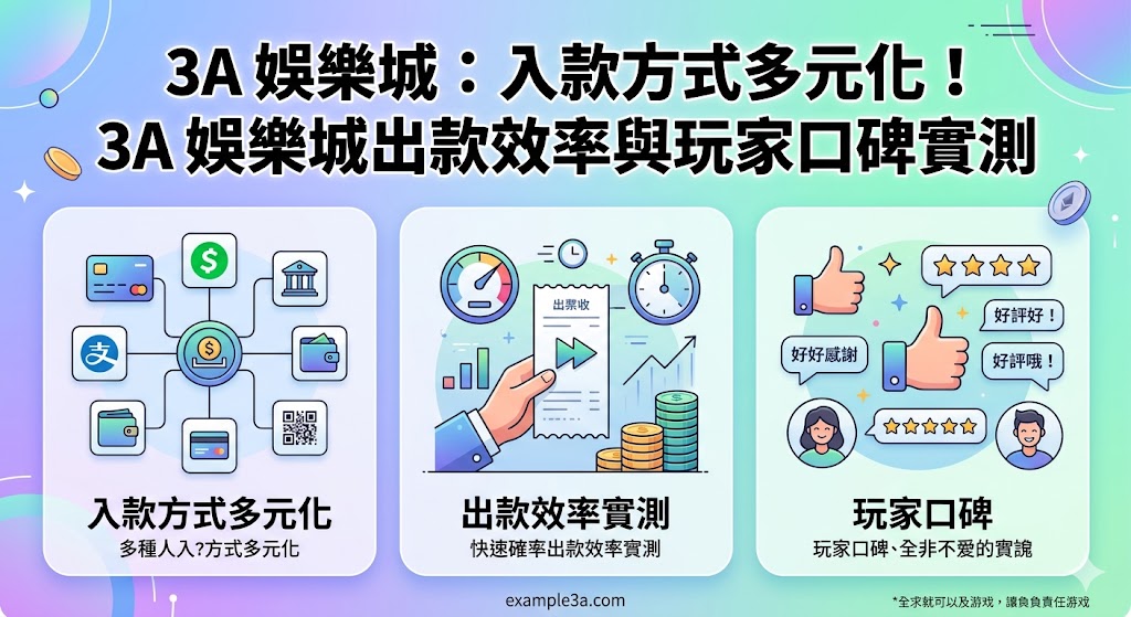 3A 娛樂城：入款方式多元化！3A 娛樂城出款效率與玩家口碑實測